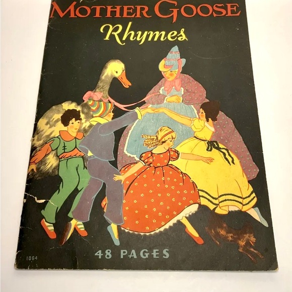 Antique Mother Goose Rhymes Picture Book #1064 48 pg.1928 Whitman Publishing co. - Picture 2 of 9